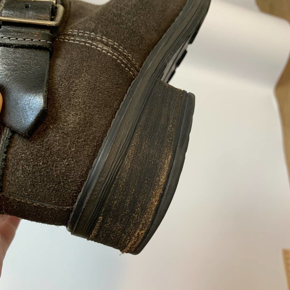 Steve Madden Womens Ankle Booties Size 8 Buckle Heel Side-zip Dark Brown - Picture 8 of 14